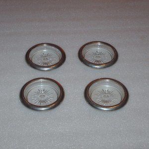 4 vintage Leonard Italy silver-plated coasters